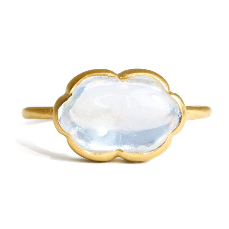 Rainbow moonstone cloud ring