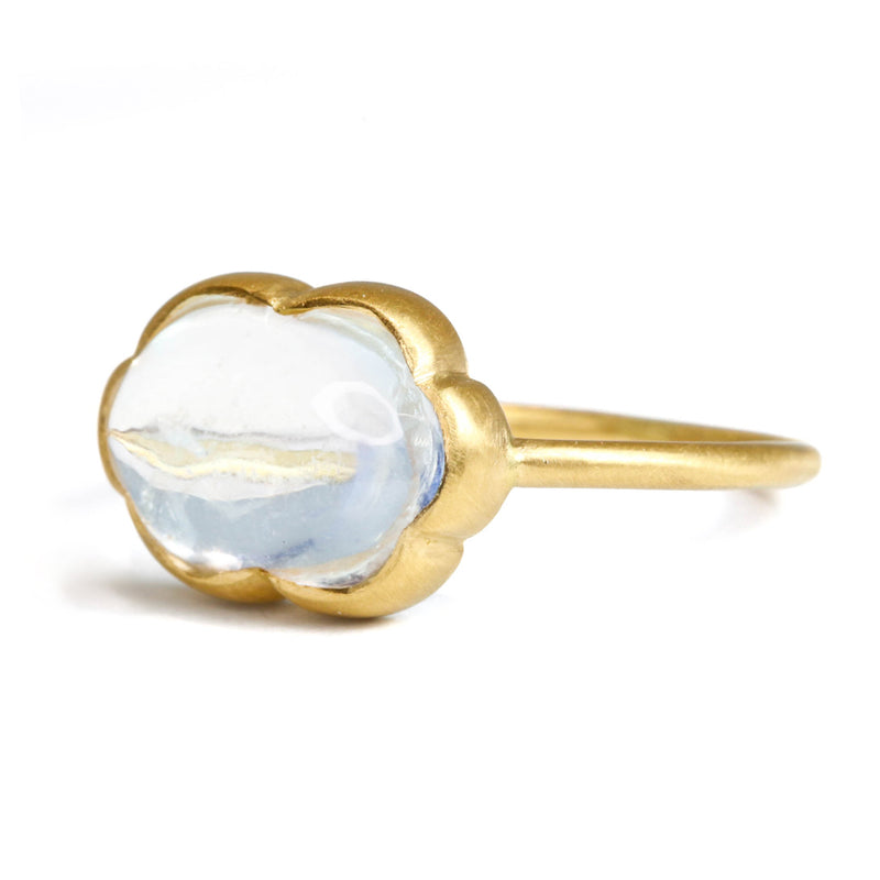 Rainbow moonstone cloud ring