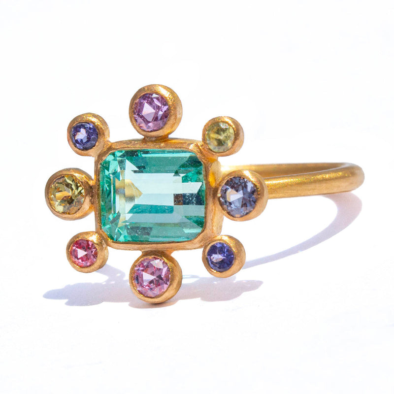 Green Beryl Byzantine Ring
