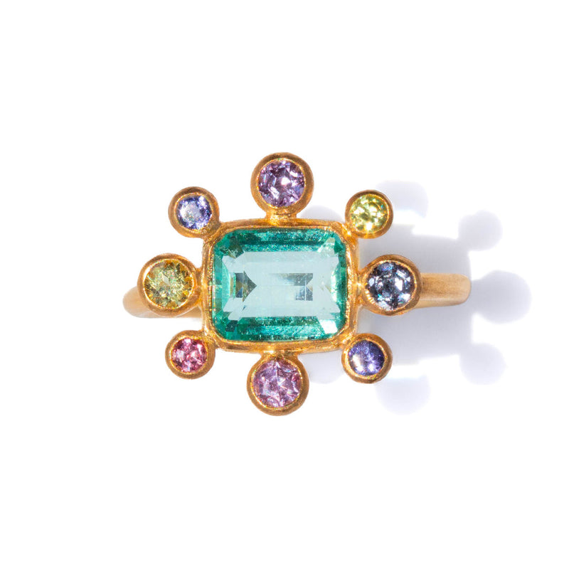 Green Beryl Byzantine Ring