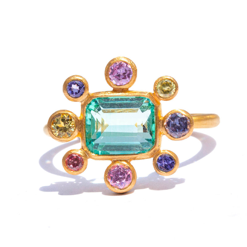 Green Beryl Byzantine Ring
