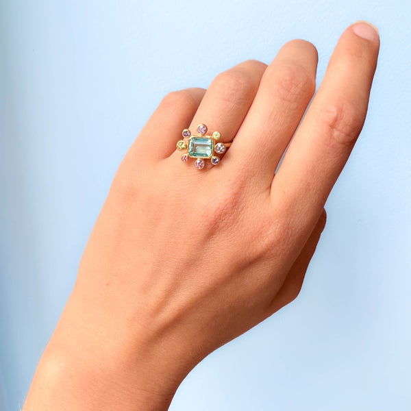 Green Beryl Byzantine Ring