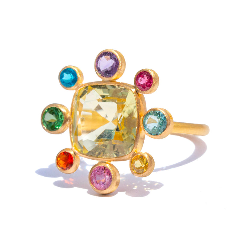 Lemon Quartz Byzantine Ring