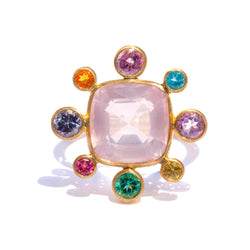 Byzantine ring Rose quartz