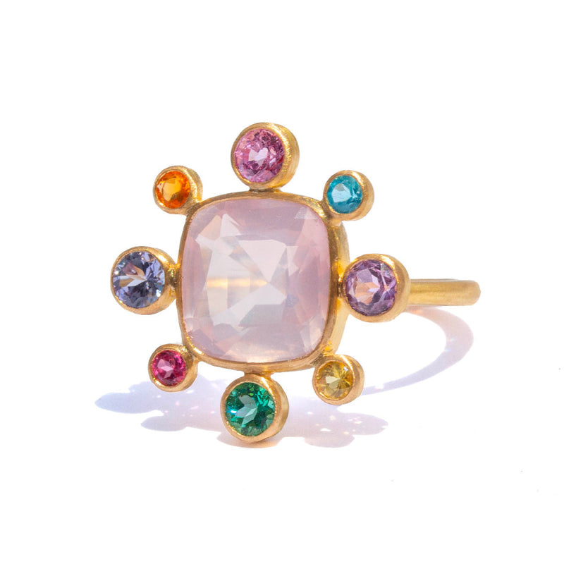 Byzantine ring Rose quartz