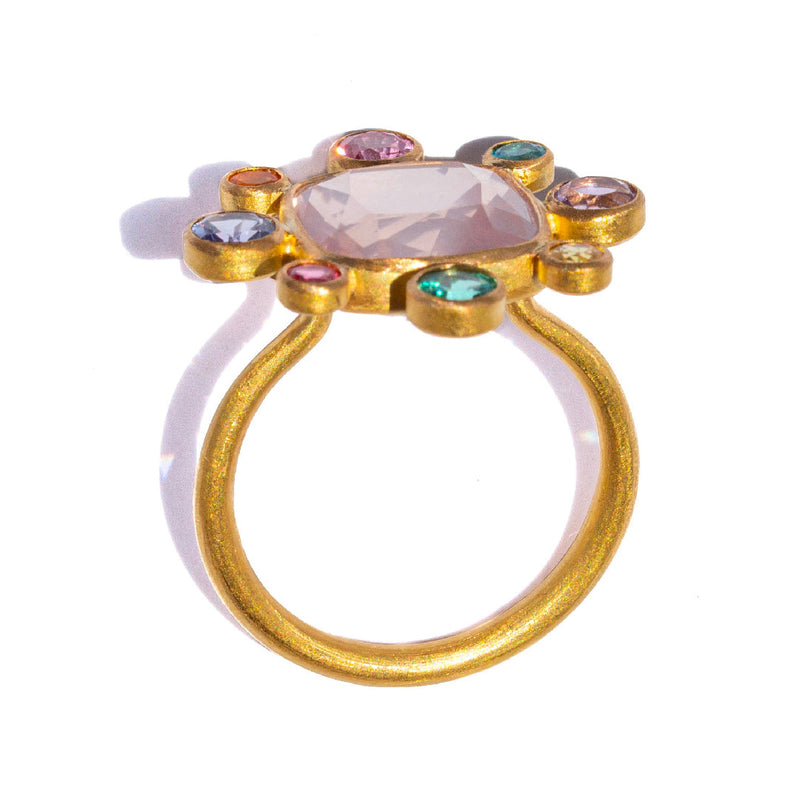 Byzantine ring Rose quartz