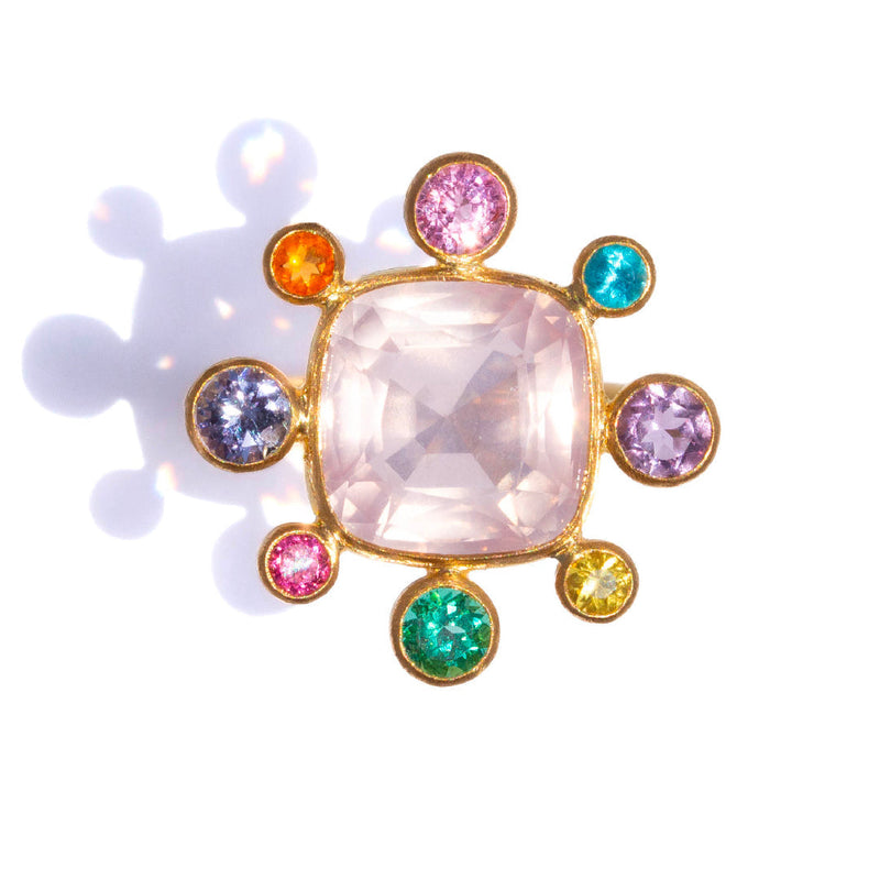Byzantine ring Rose quartz