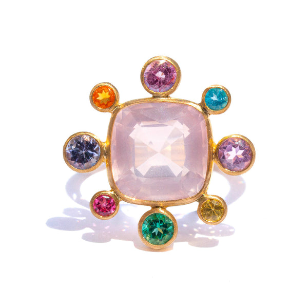 Byzantine ring Rose quartz