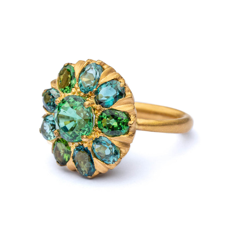 Castafiore green tourmaline ring