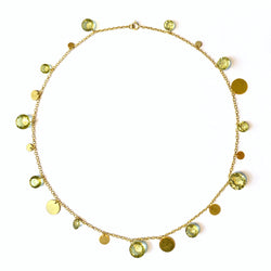 Necklace Dangling Sequins Lemon Quartz