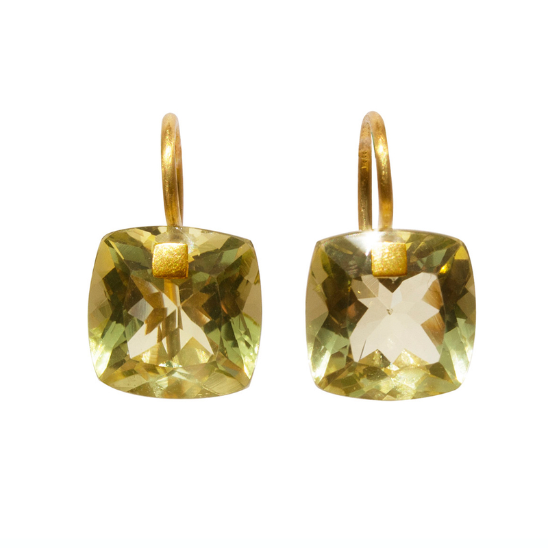Earrings Small Summer Quartz Lemon Marie Helene de Taillac - Marie