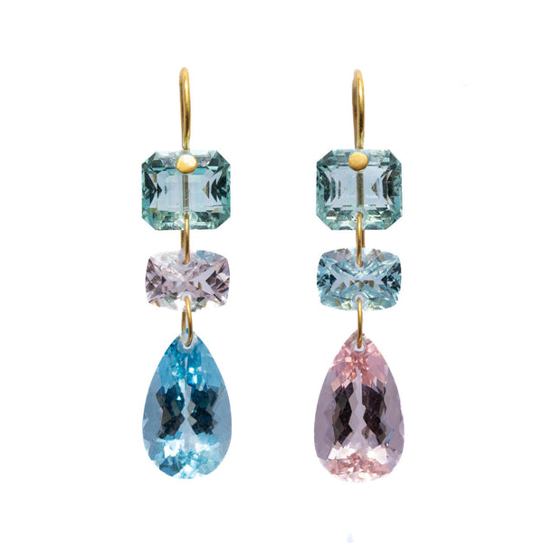 Earrings Jemima Aquamarine, Morganite and Beryl