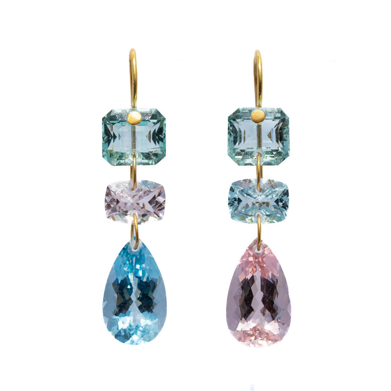 Earrings Jemima Aquamarine, Morganite and Beryl
