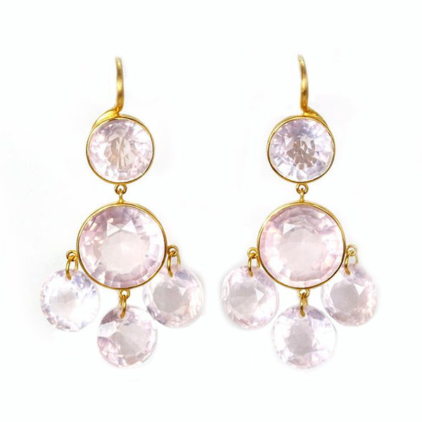 Gabrielle d'Estrées earrings Rose quartz