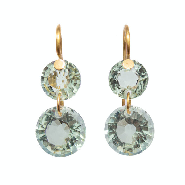 Earrings Little Incandescence Green Quartz