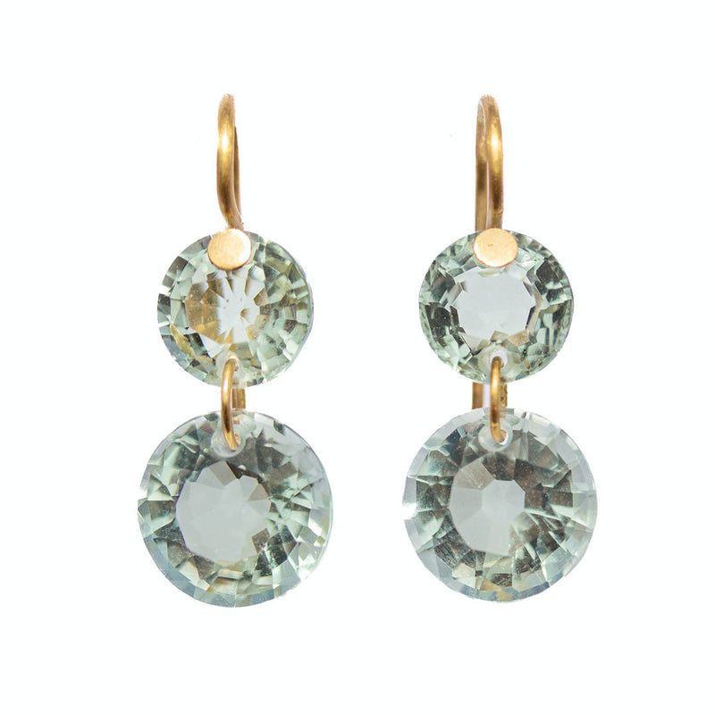 Earrings Little Incandescence Green Quartz