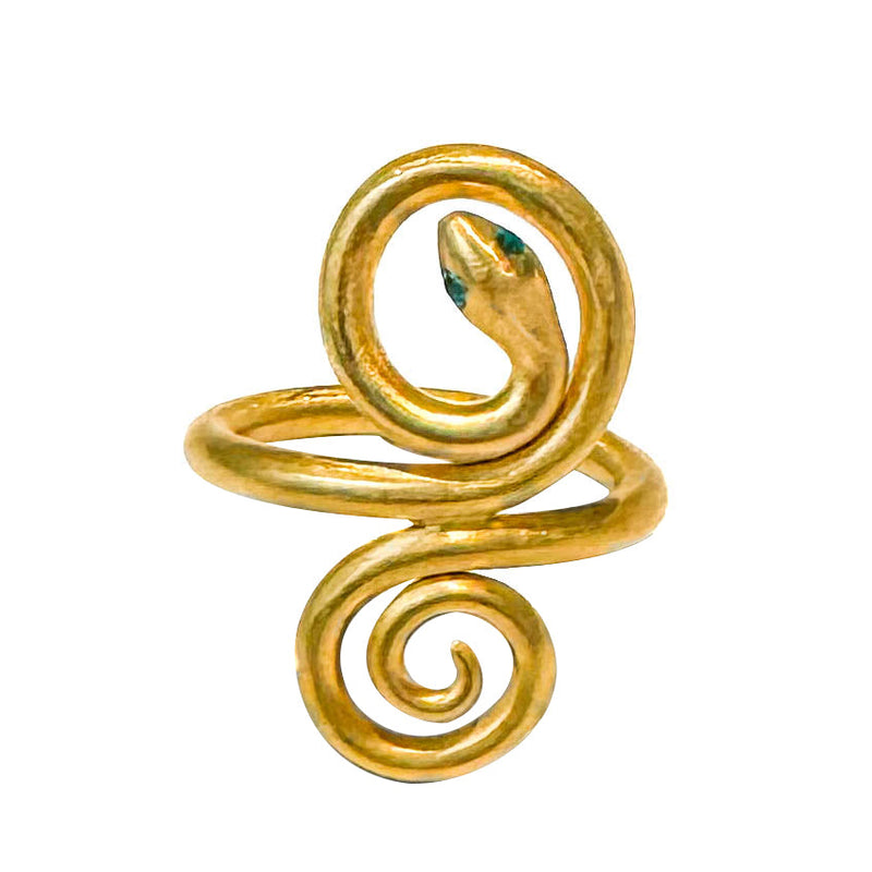 Emerald Snake Ring