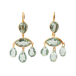 Earrings Marquise d'Estrées Green quartz