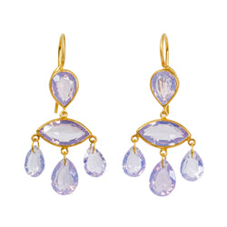 Earrings Marquise d'Estrées Quartz Lavender