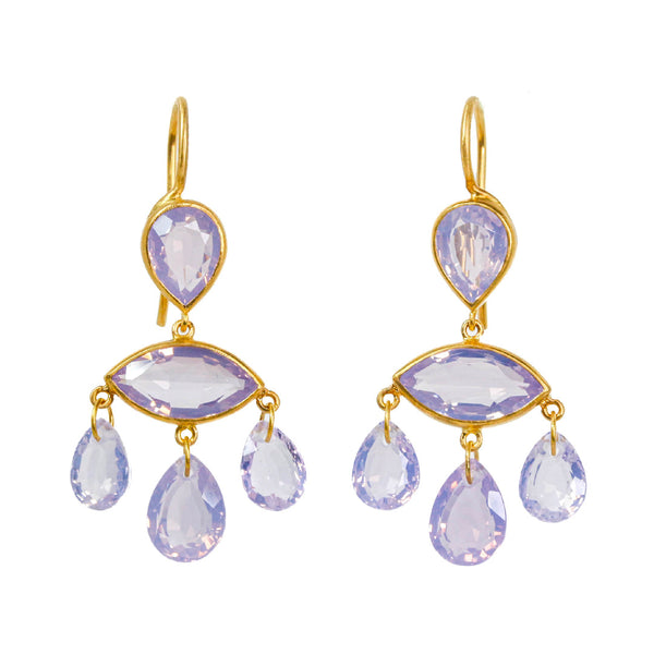 Earrings Marquise d'Estrées Quartz Lavender