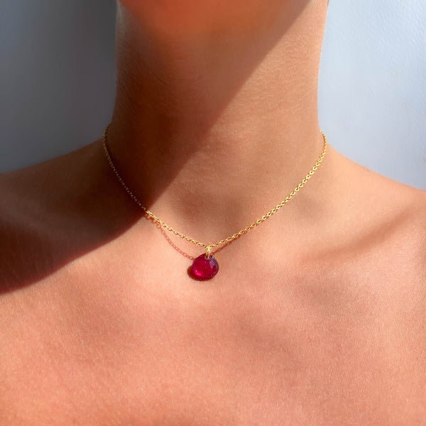 Pink Tourmaline Briolette Pendant