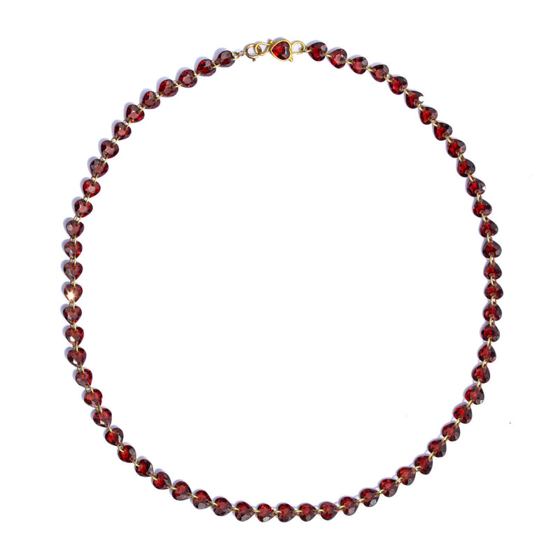 Garnet Heart Necklace