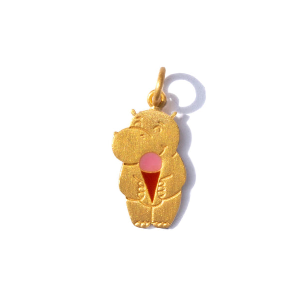 Enameled Hippopotamus Pendant