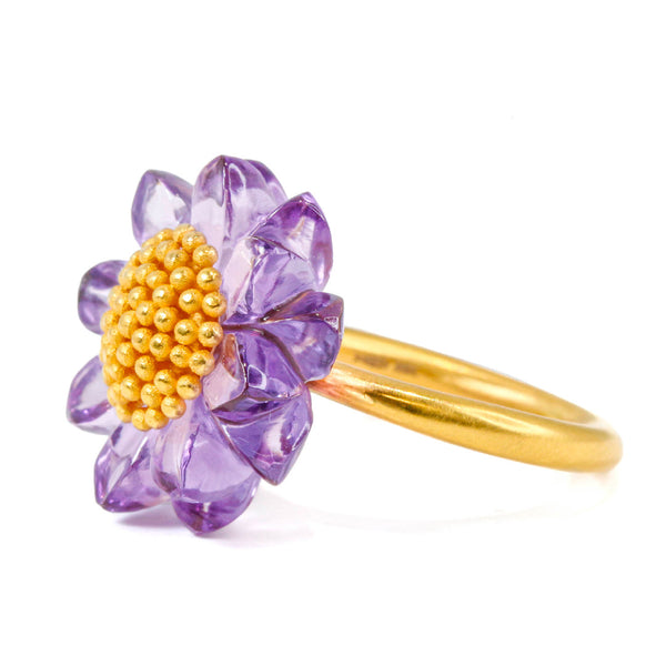 Amethyst Sunflower Ring
