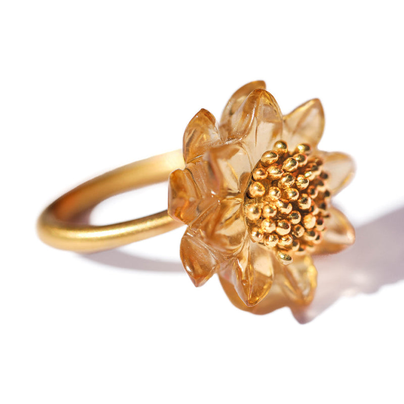 Citrine Sunflower Ring