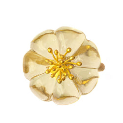 Yellow Quartz Plum Blossom Ring