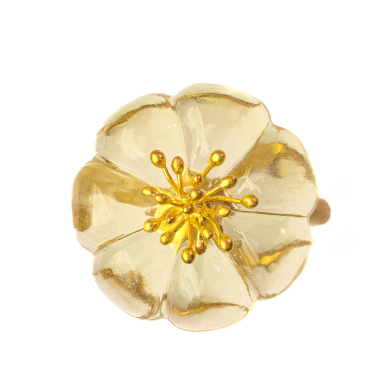 Yellow Quartz Plum Blossom Ring