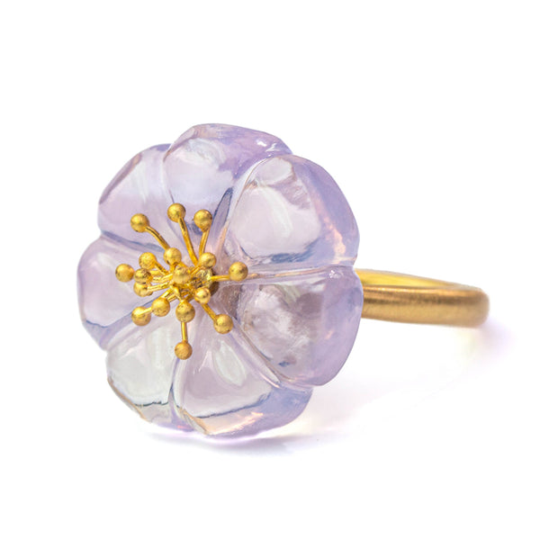 Little Fleur de Prunier Quartz Lavender Ring