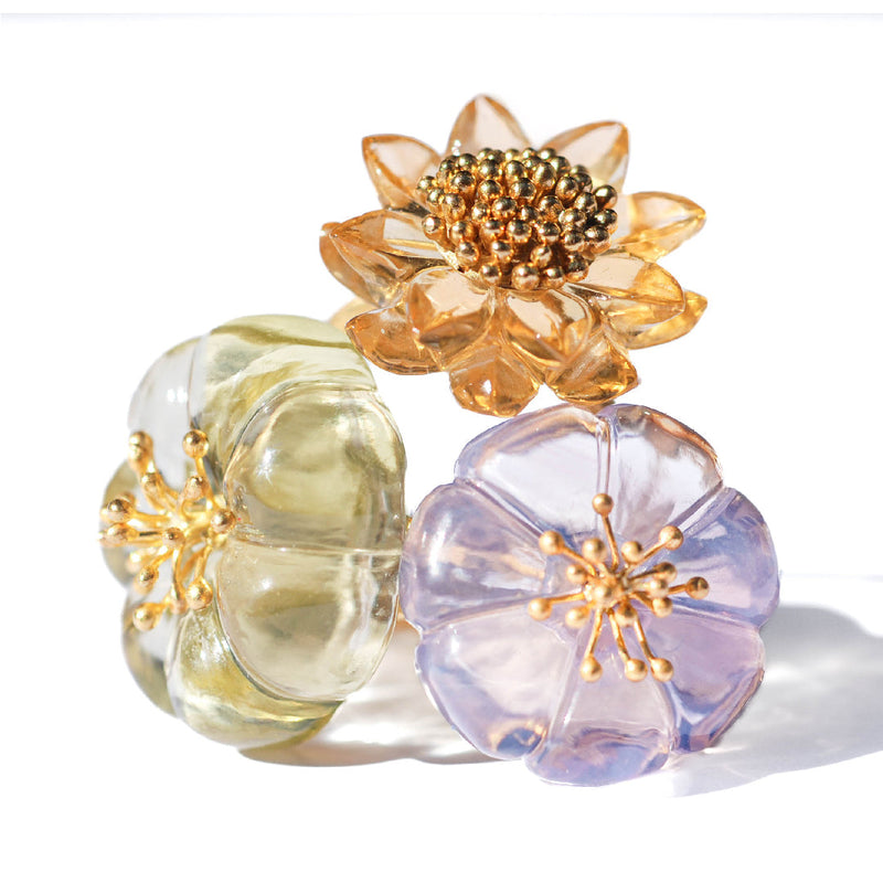 Citrine Sunflower Ring