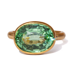 Green Tourmaline Princess Ring