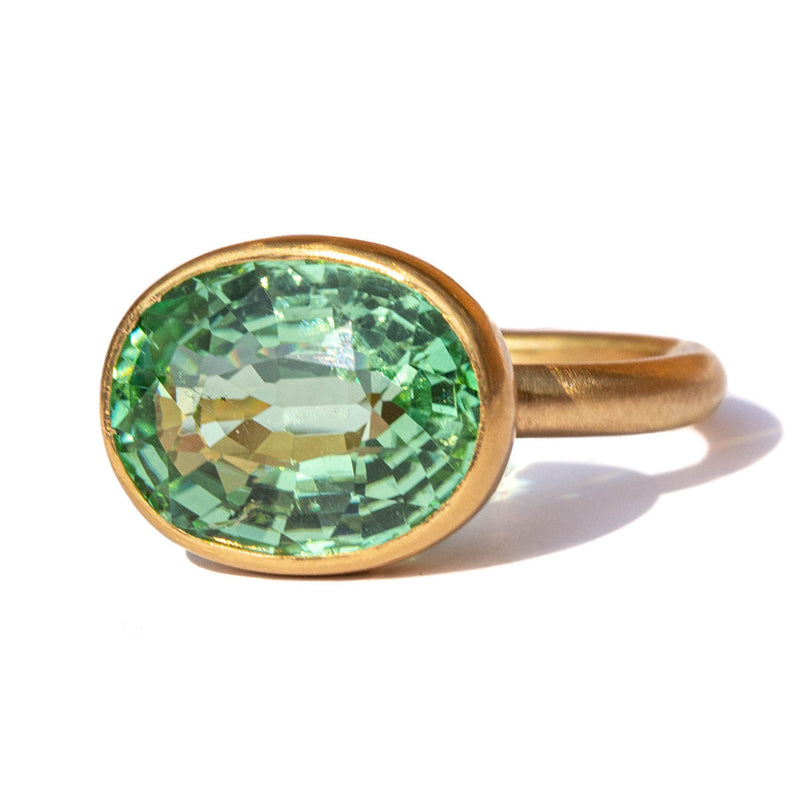 Green Tourmaline Princess Ring