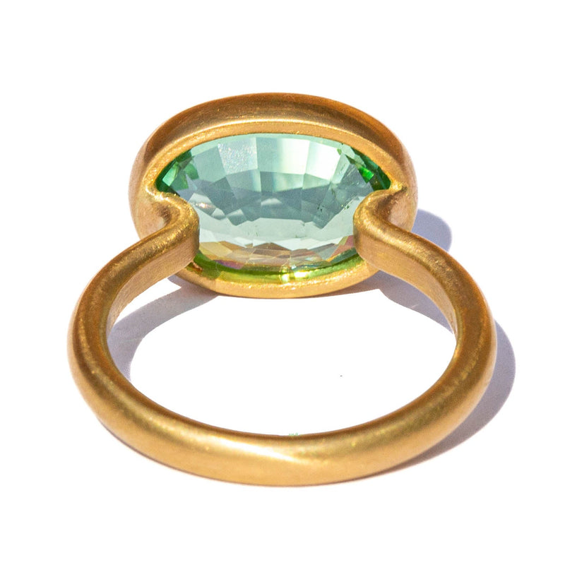 Green Tourmaline Princess Ring