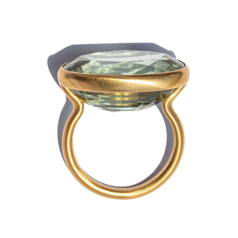 Green Quartz Princess Ring