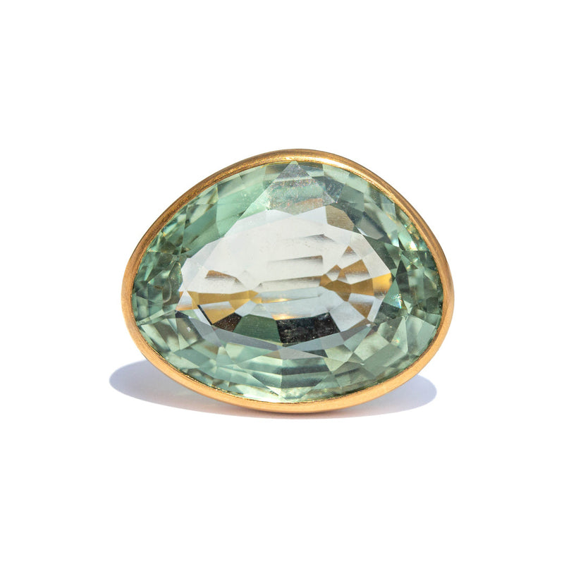 Green Quartz Princess Ring