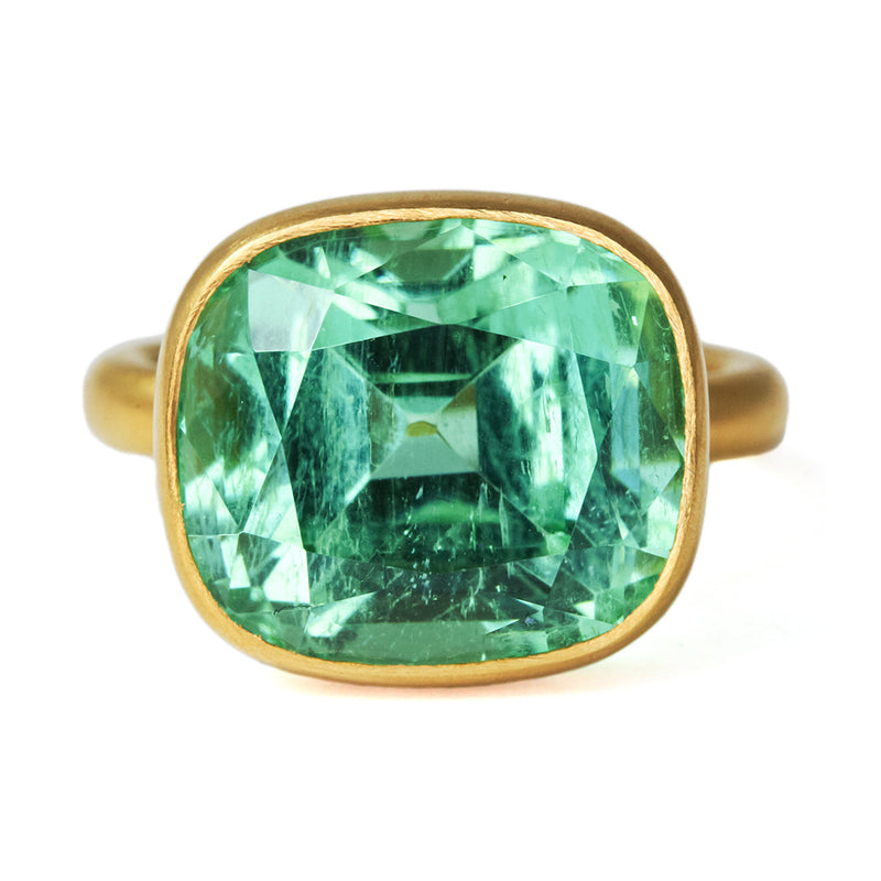 Blue-green Tourmaline Princess Ring