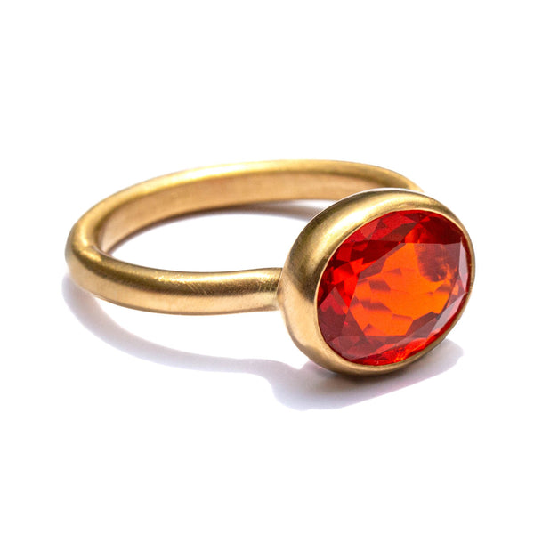 Fire Opal Princess Ring                                