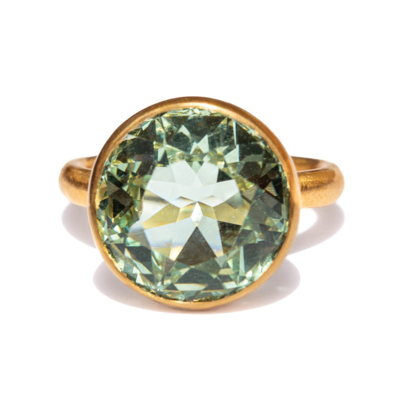 Green Quartz Princess Ring