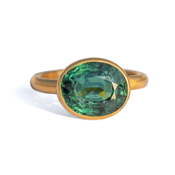 Green Tourmaline Princess Ring