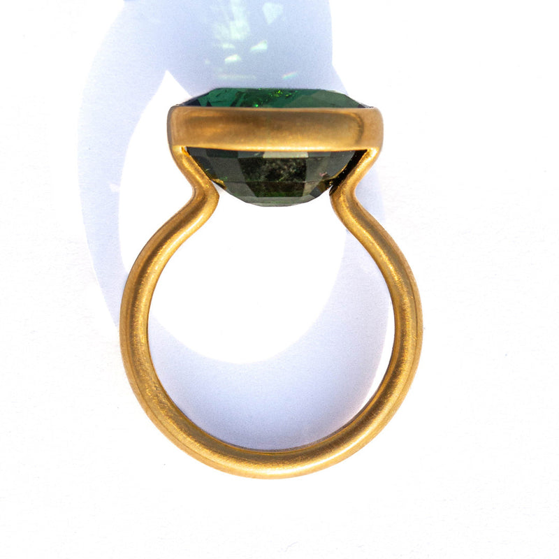 Green Tourmaline Princess Ring