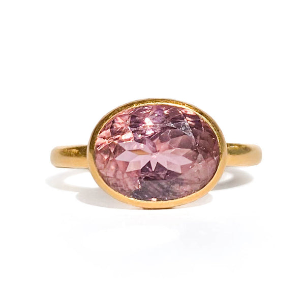 Pink Tourmaline Princess Ring