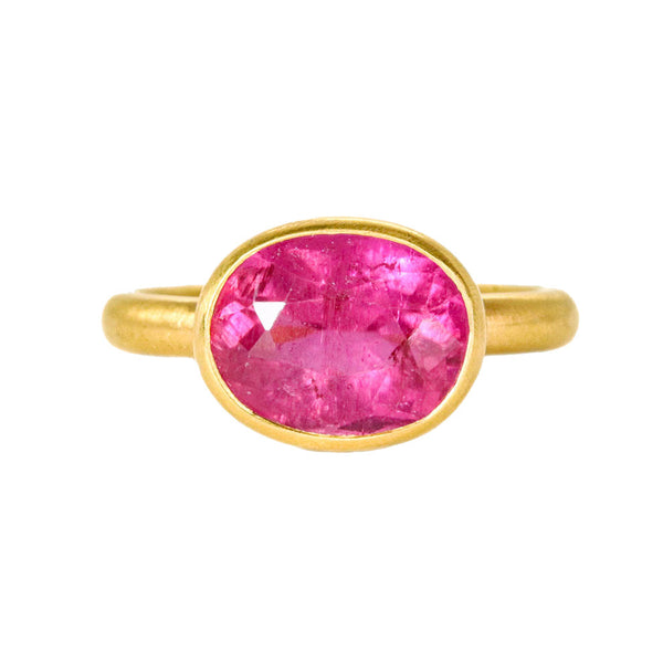 Pink Tourmaline Princess Ring