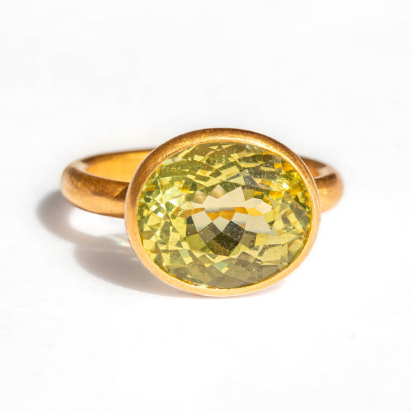 Lemon Quartz Princess Ring
