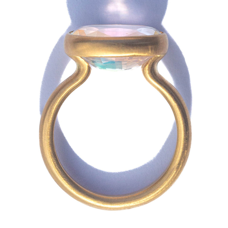 Rainbow Moonstone Princess Ring