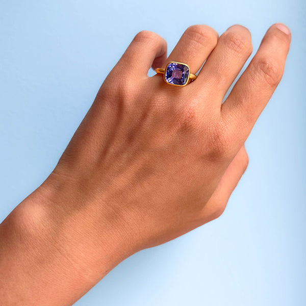 Tanzanite Princess Ring