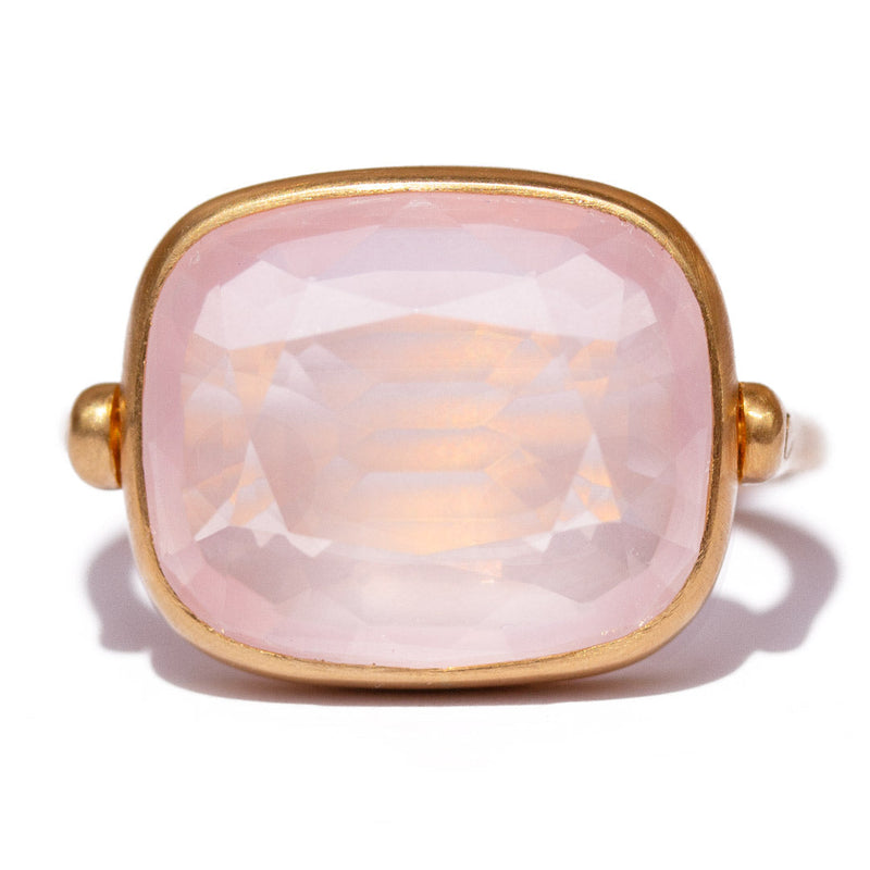 Rose Quartz Swivel Ring