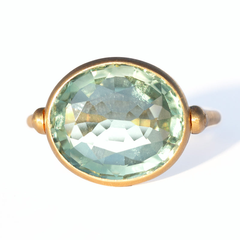 Green Quartz Swivel Ring